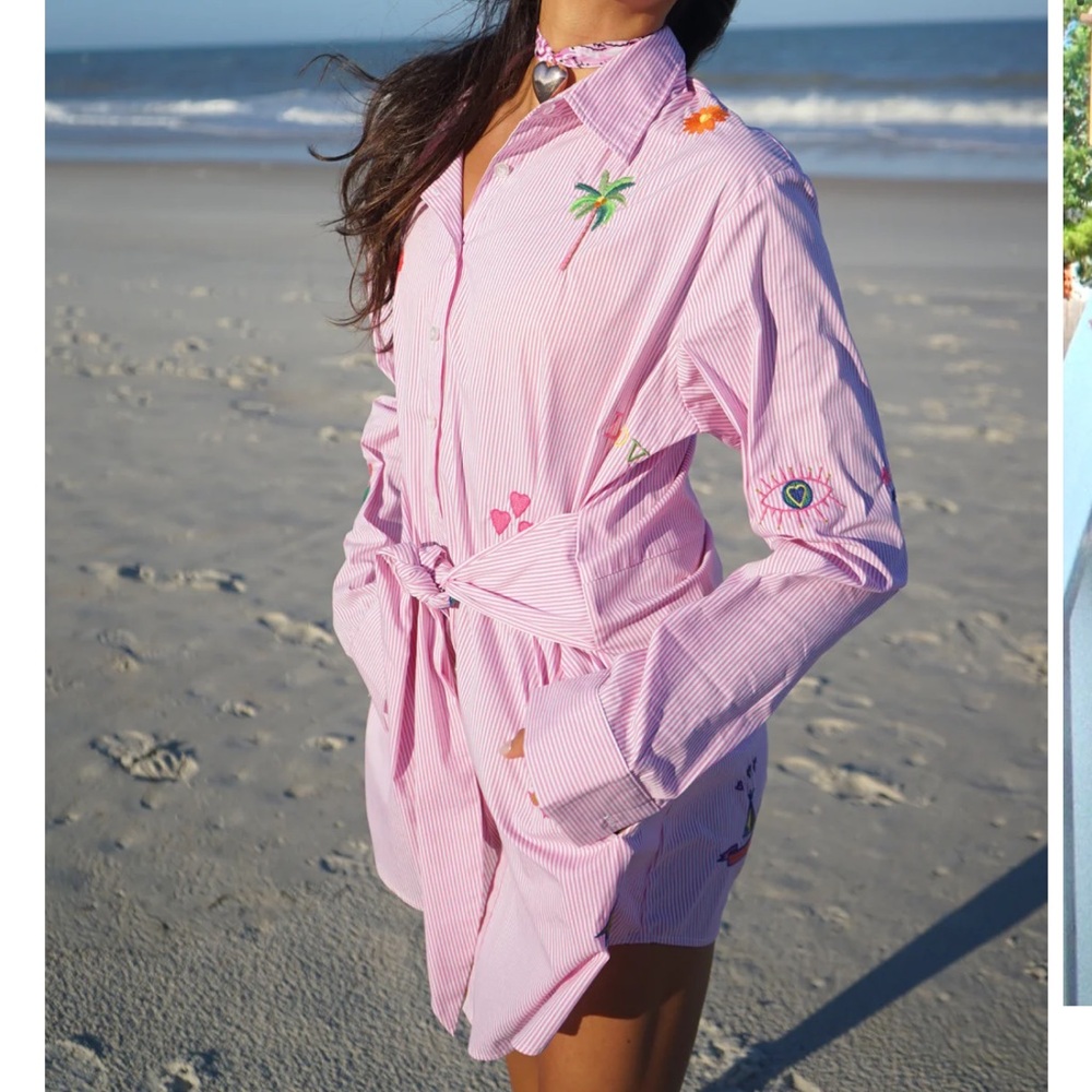 Romibasha Striped Sunshine Shirt Dress